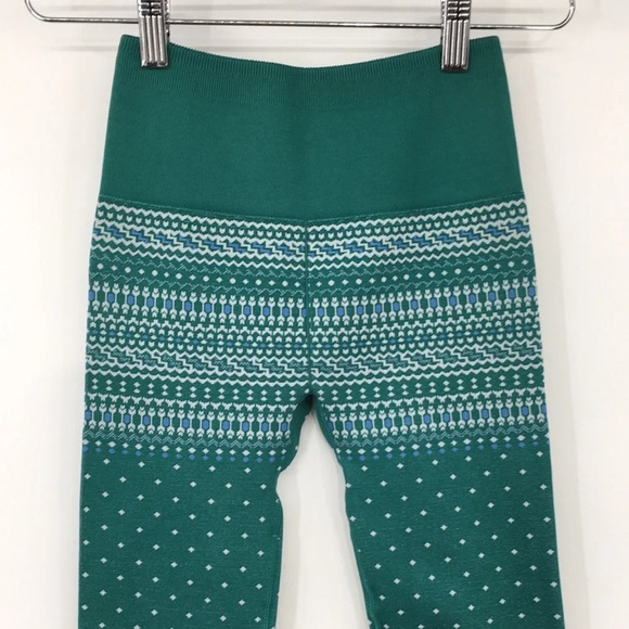 Fabletics Legging Womens XS 4 Green High-Waisted Seamless Fair Isle Dark Jade - Picture 3 of 15
